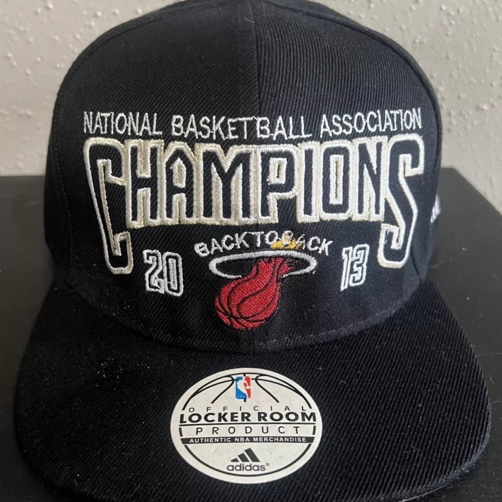 Miami Heat 2013 NBA Champions Official Locker Room Adidas Cap Hat Adjustable